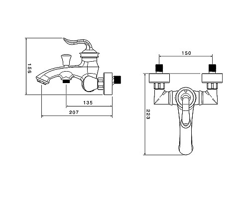 Смеситель для ванны Shouder Luka 0200104 Хром