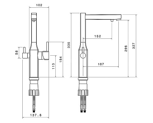 Смеситель для кухни Shouder Unique 0170809 Белый Хром