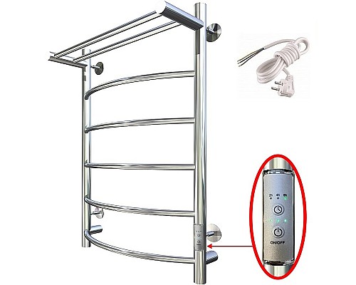 Электрический полотенцесушитель Тругор ПЭК 5 П СП 80x50 с полкой Хром