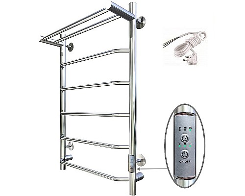 Электрический полотенцесушитель Тругор ПЭК 6 П СП 80x50 с полкой Хром