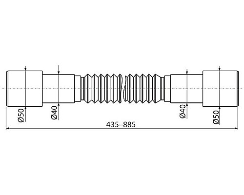 Гибкое соединение Alcaplast A720 гофрированное