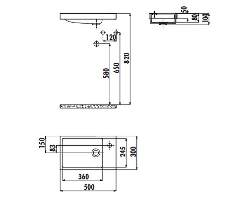 Раковина Creavit Elmas 50 TP026-00CB00E-0000 Белая