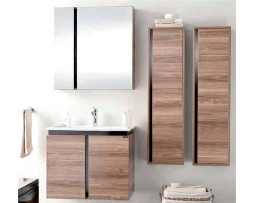 Зеркальный шкаф Creavit Verti 80 VE1080.00.VV с подсветкой Орех