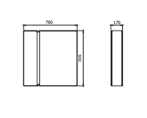 Зеркальный шкаф Creavit Verti 80 VE1080.00.VV с подсветкой Орех