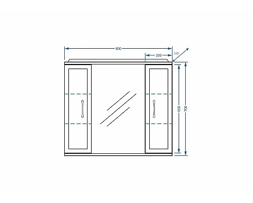 Зеркало со шкафом Stella Polar Концепт 80/С SP-00000059 с подсветкой Белое