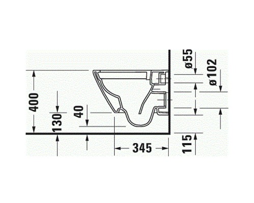 Унитаз Duravit D-Neo 2587090000 подвесной без сиденья