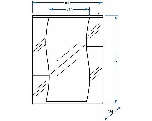 Зеркальный шкаф Stella Polar Волна Лолита 55 SP-00000042 с подсветкой Белый