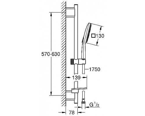 Душевой гарнитур Grohe Rainshower SmartActive 26584000 Хром
