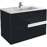 Тумба под раковину Roca Victoria Nord Black Edition 80 подвесная 2 ящика ZRU9000097 Черная