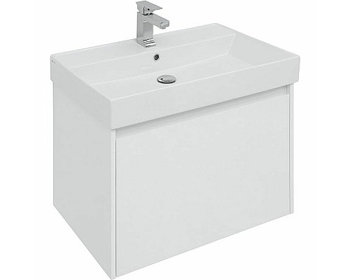Тумба с раковиной Aquanet Nova Lite 75 245243 подвесная Белая глянцевая
