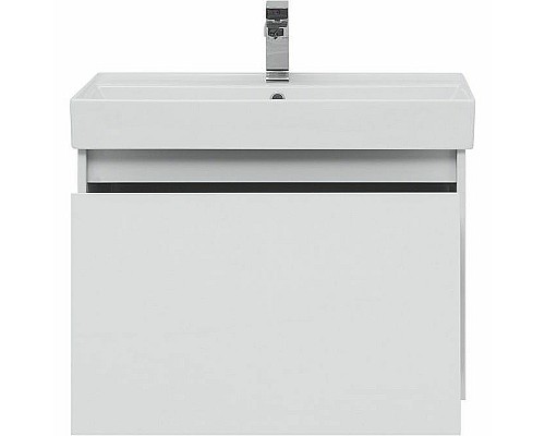 Тумба с раковиной Aquanet Nova Lite 75 245243 подвесная Белая глянцевая