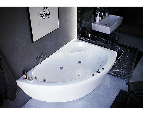 Акриловая ванна Aquatek Аякс 2 170x100 R AYK170-0000089 без гидромассажа с фронтальной панелью с каркасом (вклеенный) со слив-переливом