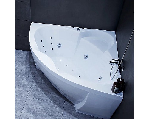 Акриловая ванна Aquatek Поларис-1 140х140 POL1-0000030 без гидромассажа с фронтальной панелью с каркасом (вклеенный) со слив-переливом