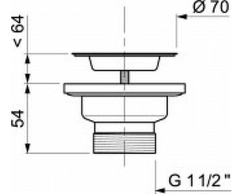 Выпуск для кухонной мойки Wirquin 30718054 Нержавеющая сталь