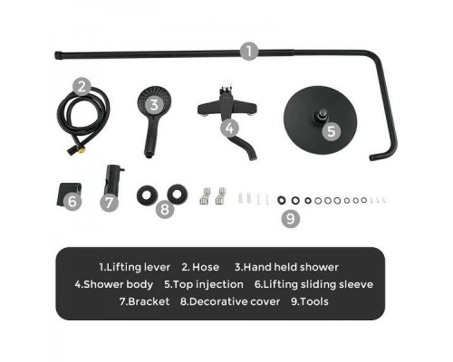 Душевая система Frap H29 F2429 Черная матовая