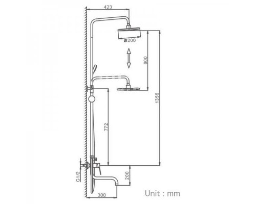 Душевая система Frap H29 F2429 Черная матовая