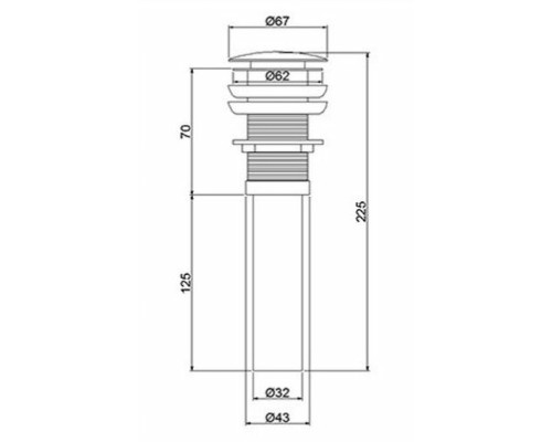 Донный клапан Frap F65 click-clack Хром