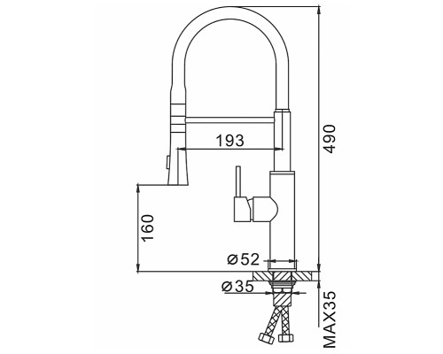Смеситель для кухни Frap F4452-7 Черный Белый