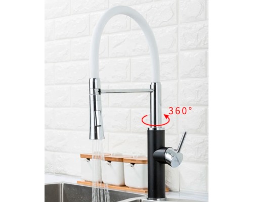 Смеситель для кухни Frap F4452-7 Черный Белый