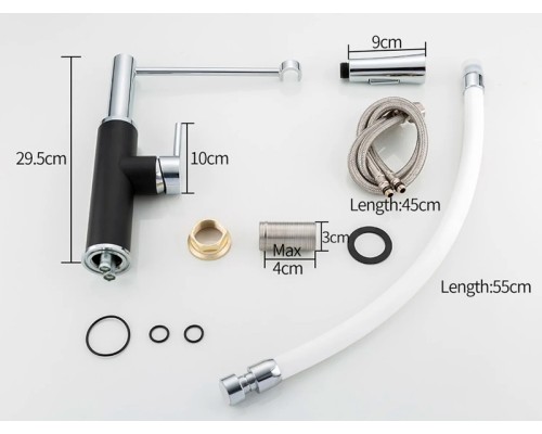 Смеситель для кухни Frap F4452-7 Черный Белый