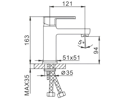 Смеситель для раковины Frap H73 F1073 Хром