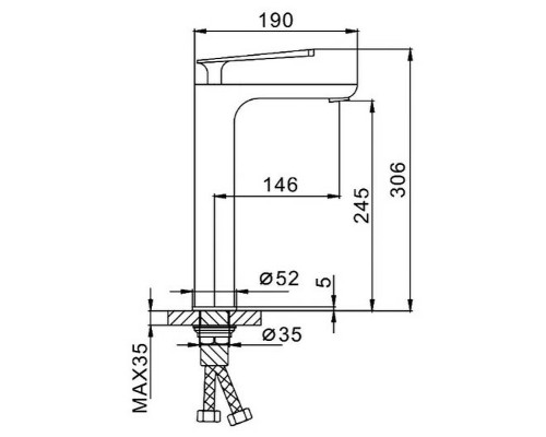 Смеситель для раковины Frap F1052-57 Черный матовый