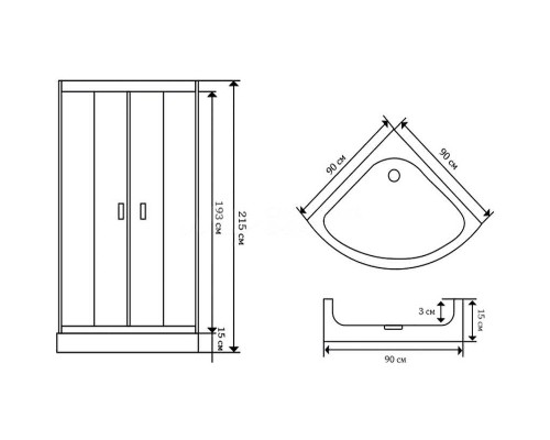 Душевая кабина Ceruttispa Viva 90х90 91 без гидромассажа