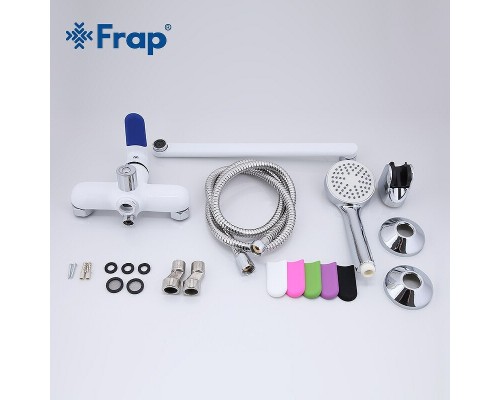 Смеситель для ванны Frap H34 универсальный Белый Хром