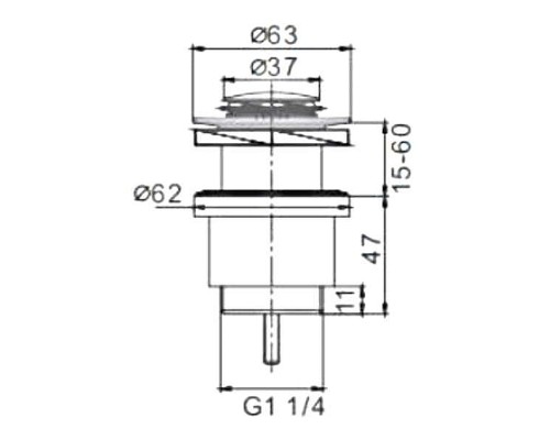 Донный клапан Frap F61 click-clack Хром