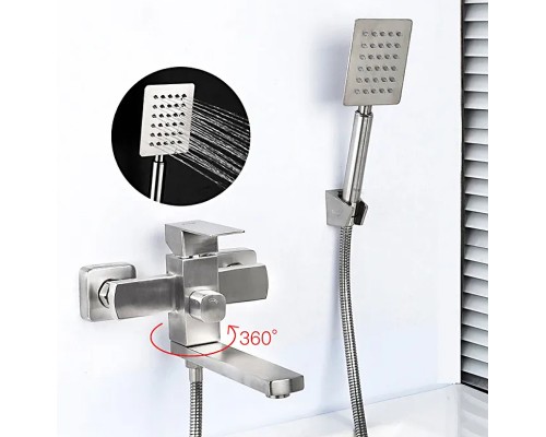 Смеситель для ванны Frap H802 F32802 универсальный Нержавеющая сталь