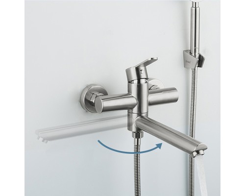 Смеситель для ванны Frap H801 F32801 универсальный Сатин