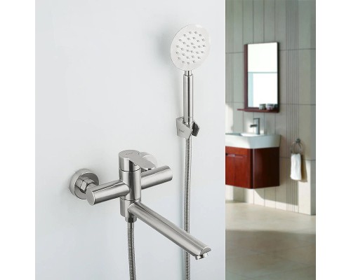 Смеситель для ванны Frap H801 F32801 универсальный Сатин