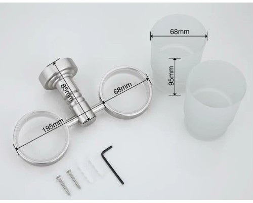 Стакан для зубных щеток Frap F37 F3708 двойной Сатин