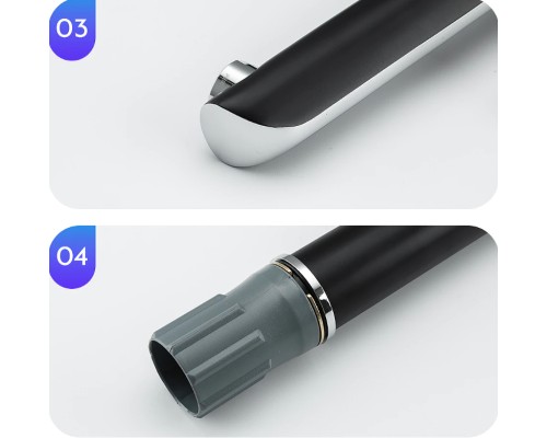 Смеситель для раковины Gappo G03-6 G1003-16 Черный матовый Хром