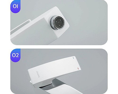 Смеситель для раковины Gappo G07 G1007-78 Белый Хром