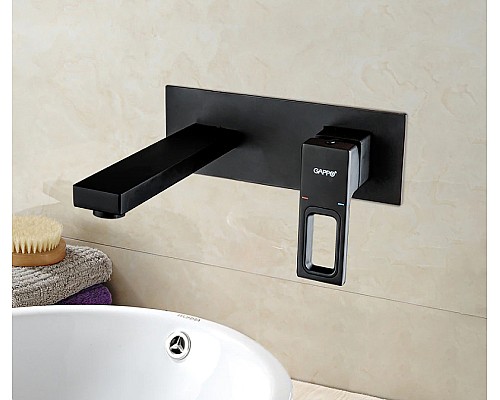 Смеситель для раковины Gappo G17-6 G1017-16 Черный матовый