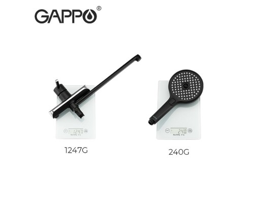 Смеситель для ванны Gappo G03-6 G2203-6 универсальный Черный матовый Хром