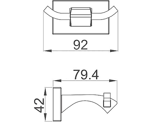 Двойной крючок Gappo G0705-26 Черный матовый