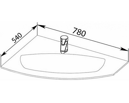 Раковина De Aqua Трио Люкс 80 L WTL 011 New НФ-00008076 угловая Белая