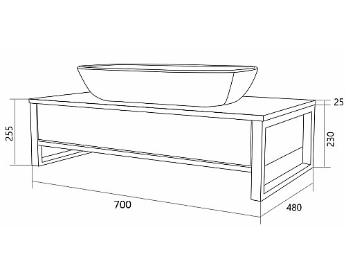 Тумба под раковину 1MarKa Grunge Loft 70П Ц0000015941 подвесная Дуб Намибия