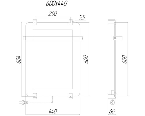Электрический полотенцесушитель Allen Brau Infinity 44x60 зеркальный