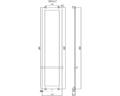 Электрический полотенцесушитель Allen Brau Infinity 44x180 зеркальный