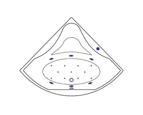 Акриловая ванна Excellent Glamour 150x150 WAEX.GLA15.RELAX.GL с гидромассажем