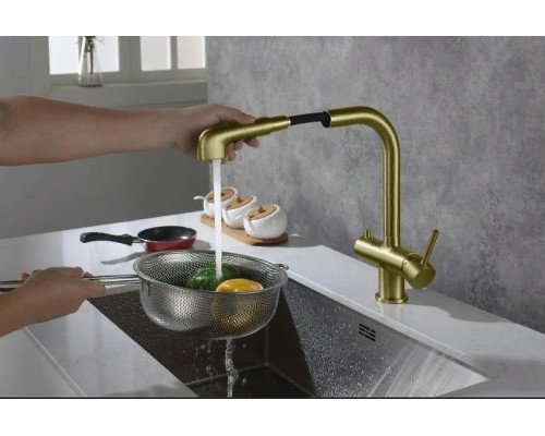 Смеситель для кухни Timo Saona 2346/17FL Золото матовое