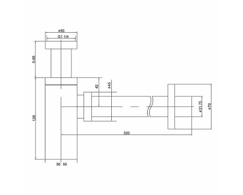 Сифон для раковины Timo 958/17L Золото матовое