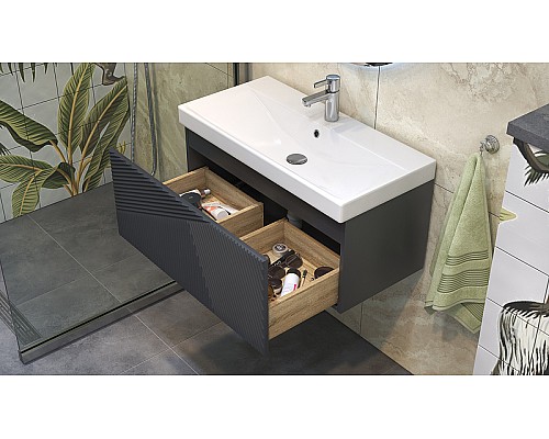 Тумба под раковину Velvex Edge 80 tp.EDG.9696.80.1Y подвесная Графит