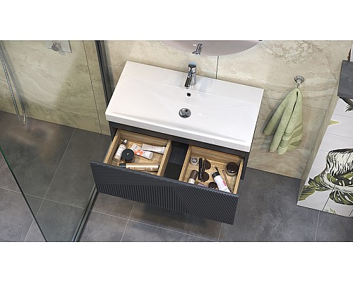 Тумба под раковину Velvex Edge 80 tp.EDG.9696.80.1Y подвесная Графит