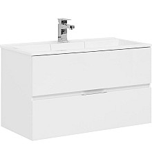 Тумба с раковиной Aquanet Алвита 90 238367 подвесная Белый глянец
