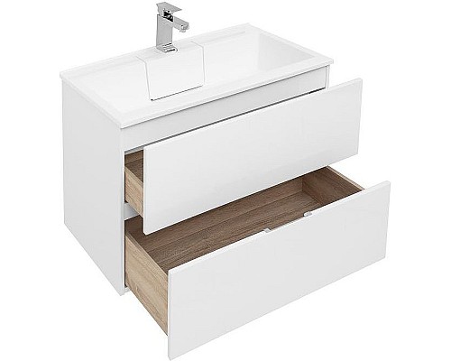 Тумба с раковиной Aquanet Алвита 90 238367 подвесная Белый глянец