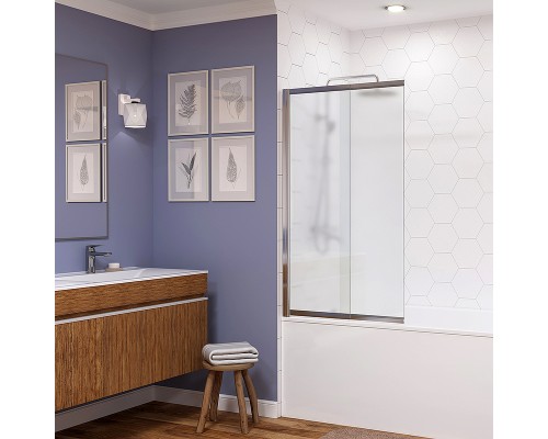 Шторка на ванну WasserKRAFT Main 100 L 41S02-100 LM профиль Хром стекло матовое